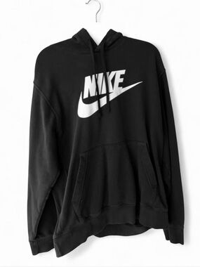 Nike Black Hoodie with White Swoosh Logo